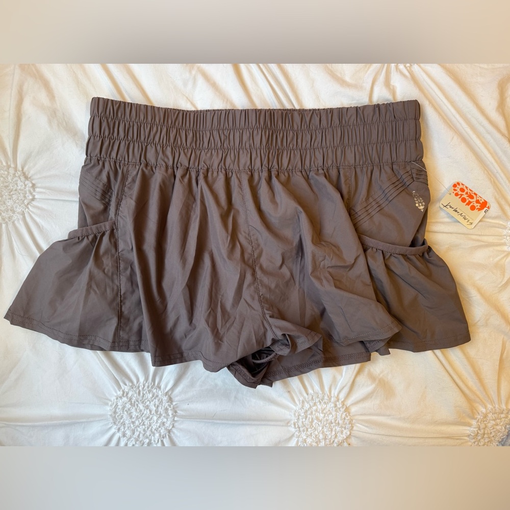 FP Movement by Free People Dusty Purple Ruffle Athletic Shorts